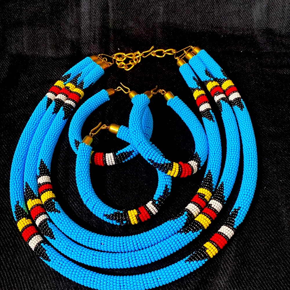 Beautiful beaded necklace and earrings
